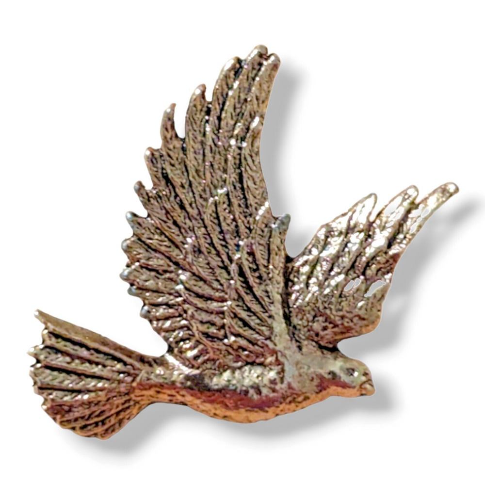 Flying Dove Vintage Hat Lapel Pin Gold Tone Peace Bird